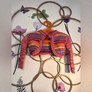 Colorful Striped Knit Baby Cardigan